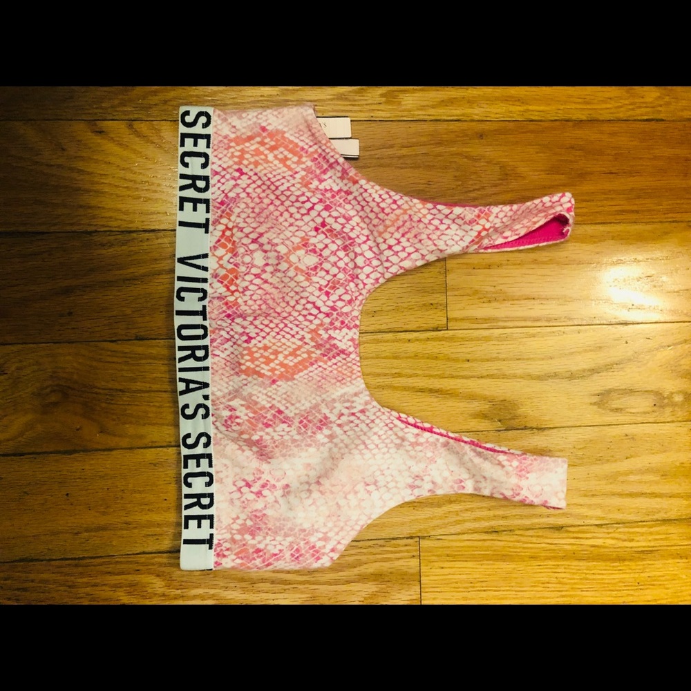 VICTORIA SECRET SNAKESKIN PINK SPORTS BRA